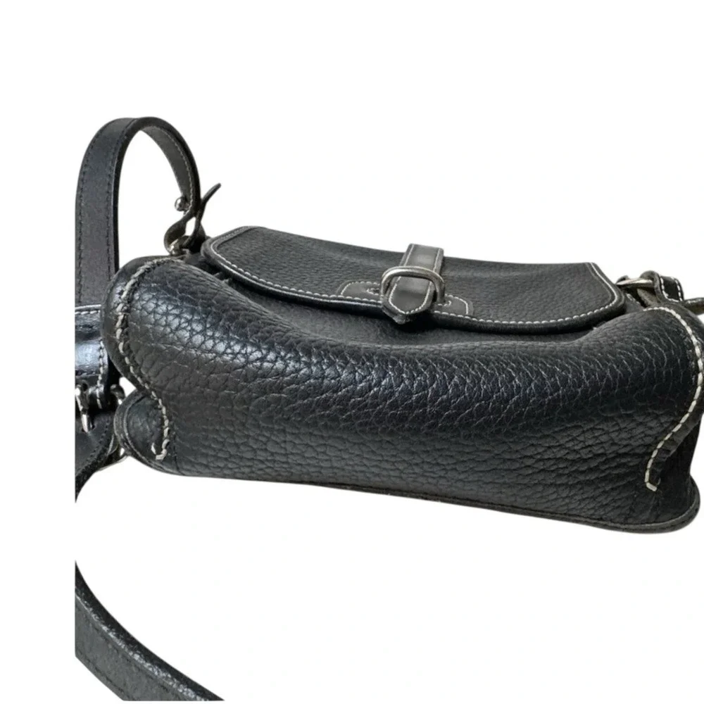 Vintage Dooney & Bourke Equestrian Crossbody Bag-Black AWL Leather - Picture 3 of 11
